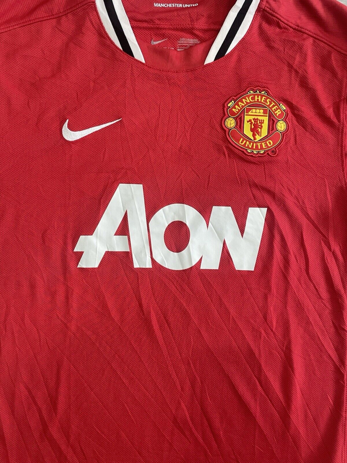 Manchester United 11/12 Home Football Soccer Jersey *Authentic* L EPL Patches