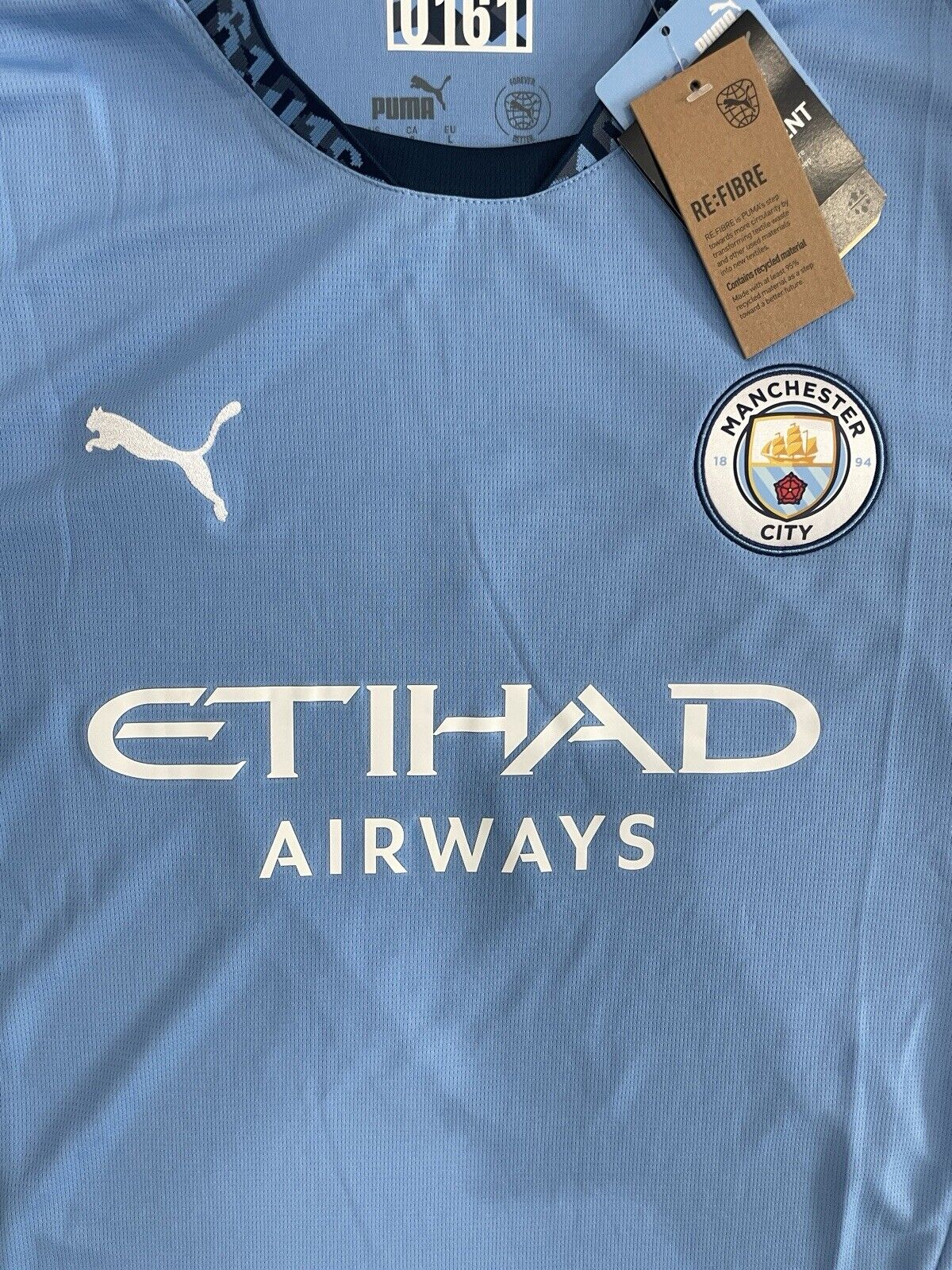 Manchester City 24/25 Home Football Soccer Jersey L *Authentic* HAALAND #9 BNWT