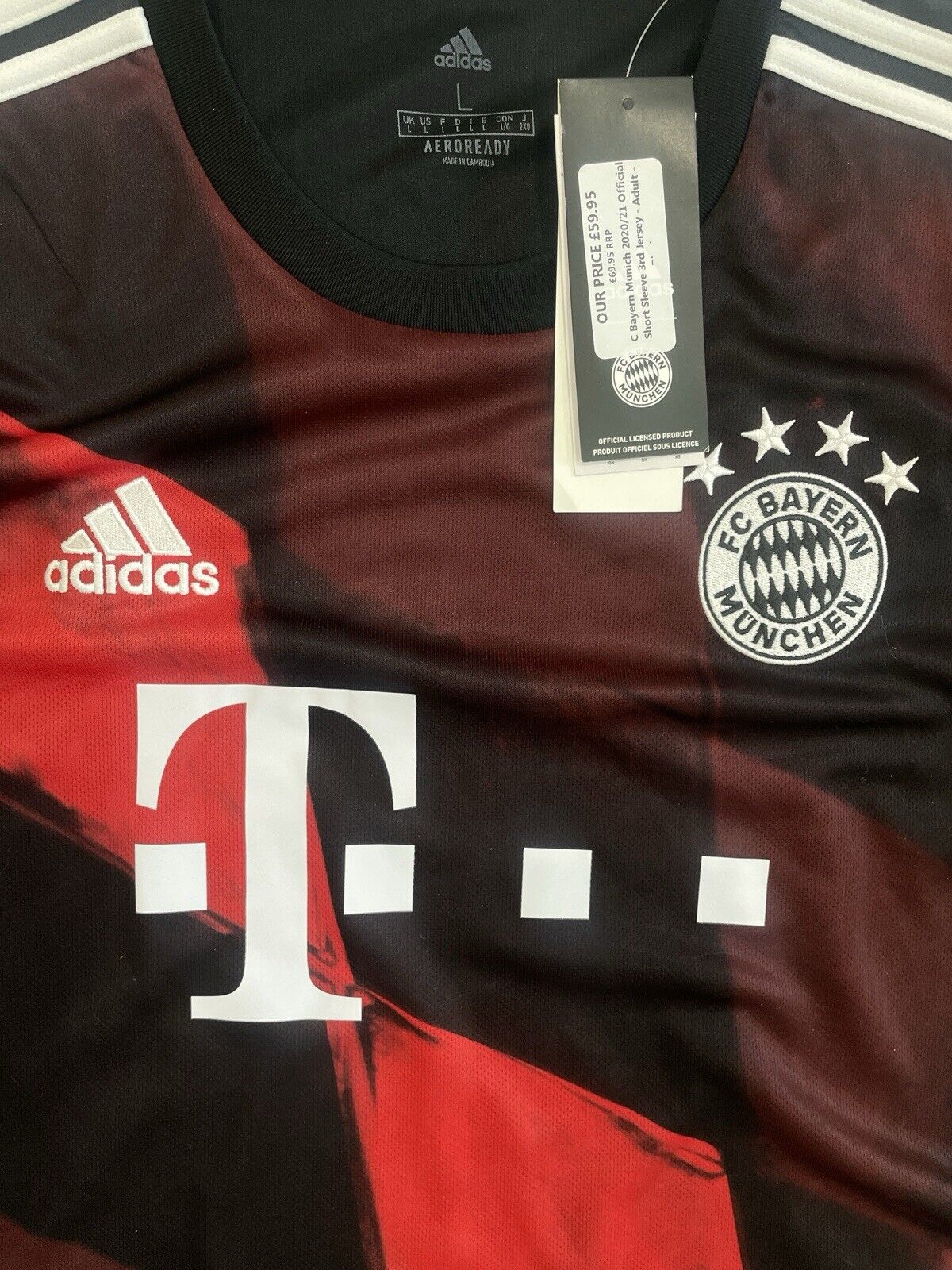 Bayern Munich 20/21 Third Football Soccer Jersey L *Authentic* GNABRY #7 BNWT