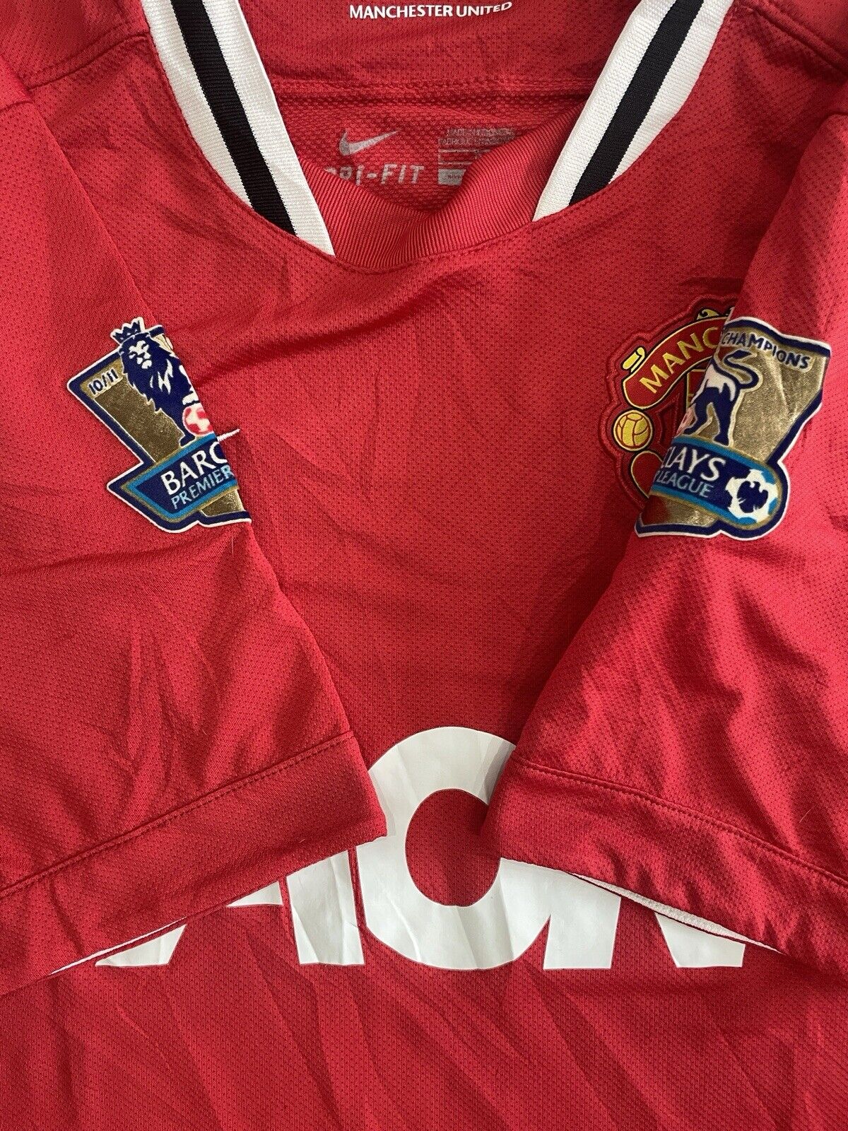 Manchester United 11/12 Home Football Soccer Jersey *Authentic* L EPL Patches