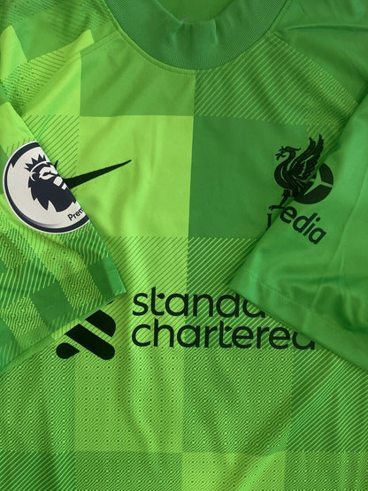 Liverpool 21/22 GK Football Soccer Jersey Shirt M *Authentic* BECKER #1 BNWT