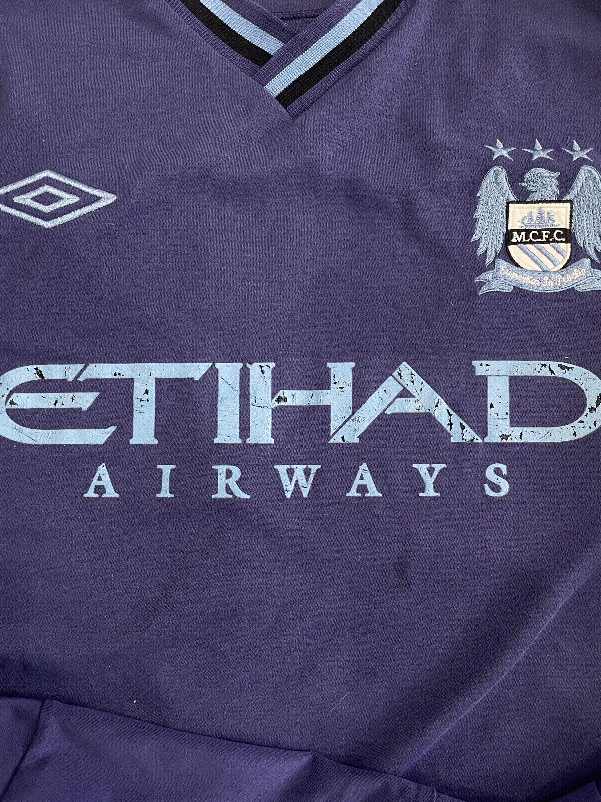 Manchester City 12/13 GK Football Shirt Soccer Jersey Large *Authentic* HART